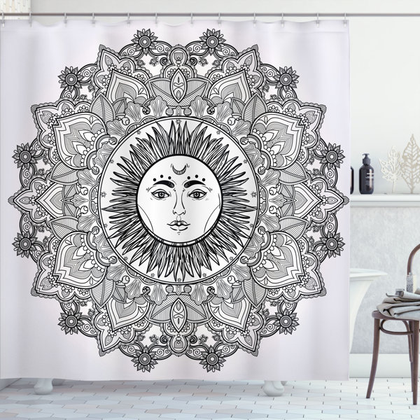 East Urban Home Geometric Shower Curtain with Hooks Included Wayfair